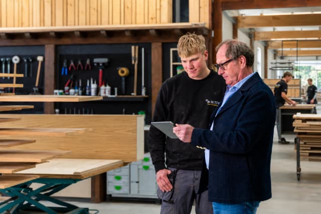 Wim en Luc in het atelier van De Suite