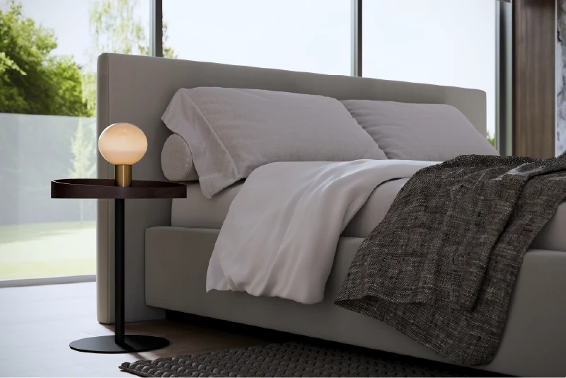 Detail van het design bed Roma
