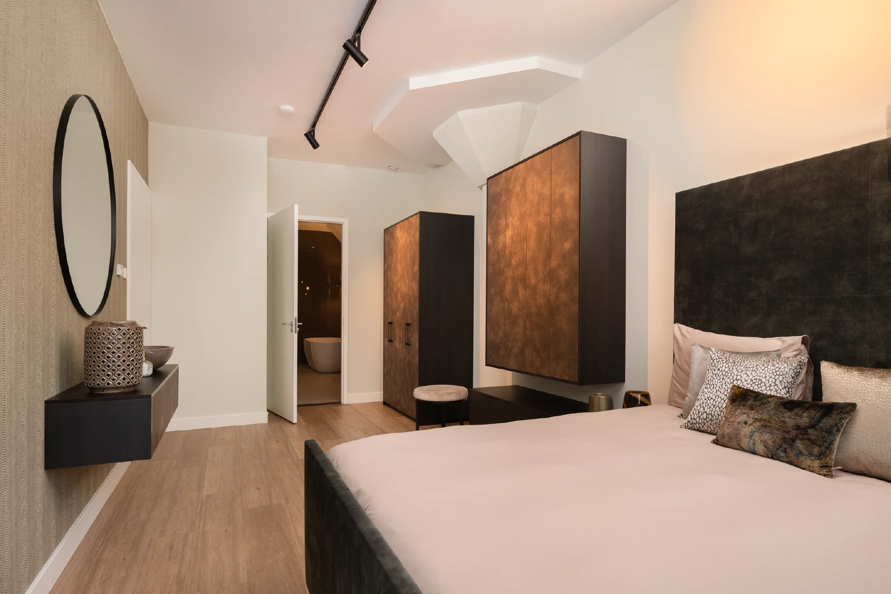 Hotel chique slaapkamer in oude fabriek