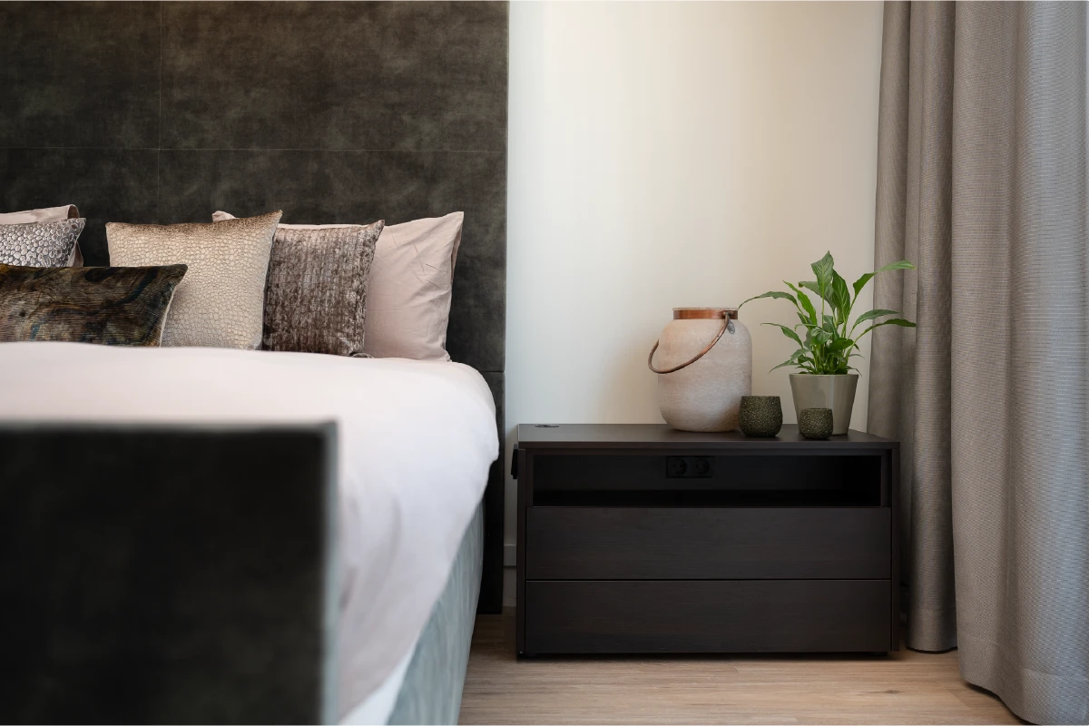 Hotel chique slaapkamer in oude fabriek