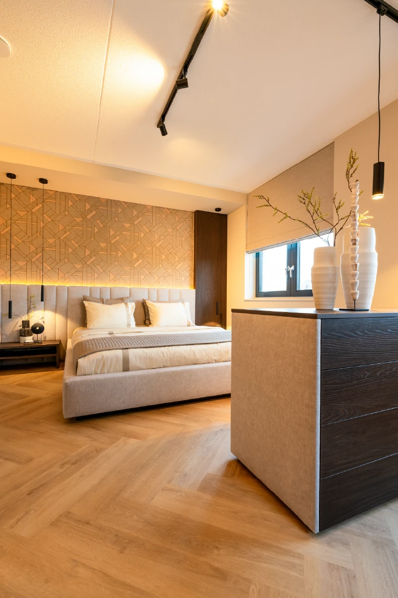 Langwerpige slaapkamer inrichting