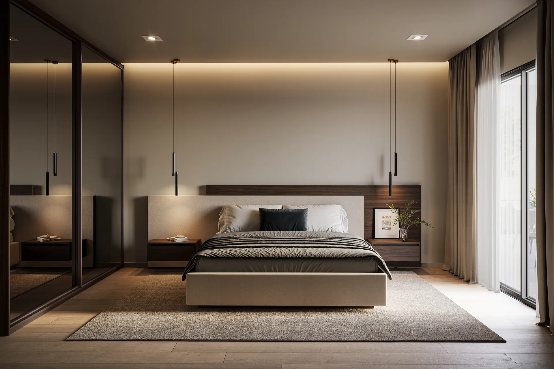 Design bed Duo Pezze met brede ombouw