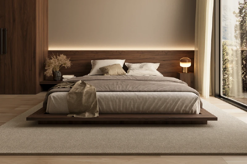 Laag houten design bed